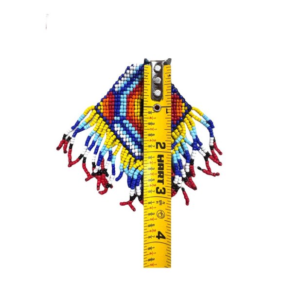 Vintage Navajo Handwoven Beaded Butterfly Pendant Handmade Lot Bracelet Set - Picture 8 of 11